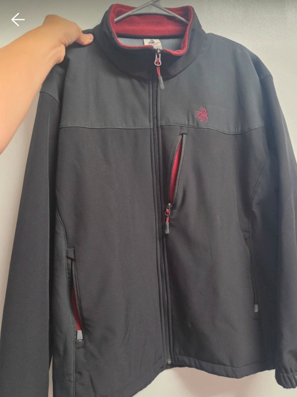 Legendary Whitetails Black Softshell Jacket with Red Trim